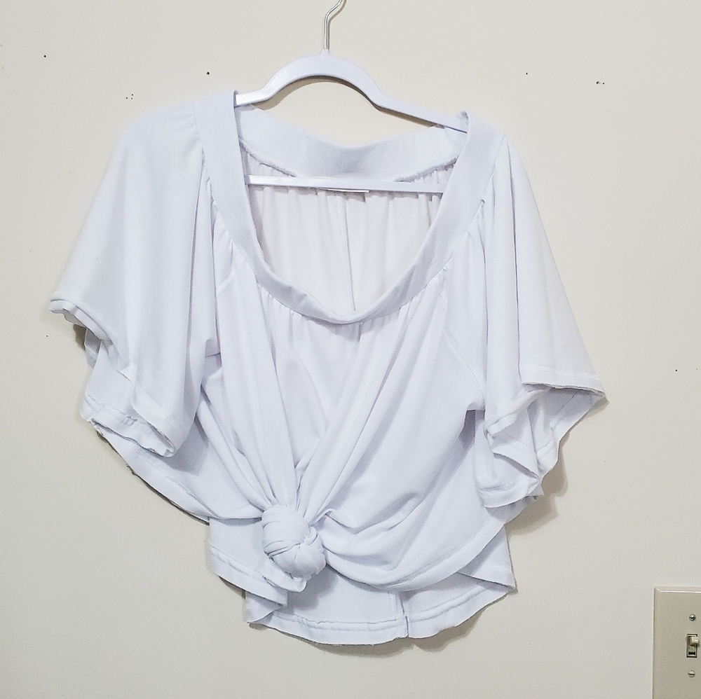 NWOT OOTDFash Flowy White Off Shoulder Top Large - Picture 1 of 4